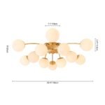 Blossom 12-Light Opal Glass Bubble Semi Flush Chandelier