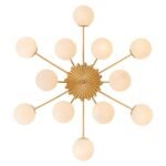 Blossom 12-Light Opal Glass Bubble Semi Flush Chandelier