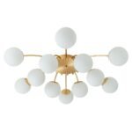 Blossom 12-Light Opal Glass Bubble Semi Flush Chandelier