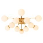 Blossom 12-Light Opal Glass Bubble Semi Flush Chandelier