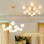 Blossom 12-Light Opal Glass Bubble Semi Flush Chandelier