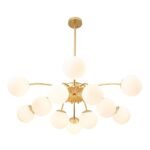 Blossom 12-Light Opal Glass Bubble Semi Flush Chandelier