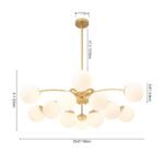 Blossom 12-Light Opal Glass Bubble Semi Flush Chandelier