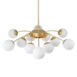 Blossom 12-Light Opal Glass Bubble Semi Flush Chandelier