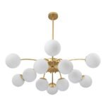 Blossom 12-Light Opal Glass Bubble Semi Flush Chandelier