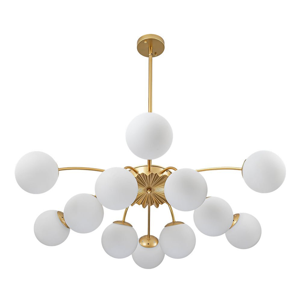 Blossom 12-Light Opal Glass Bubble Semi Flush Chandelier