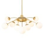 Blossom 12-Light Opal Glass Bubble Semi Flush Chandelier