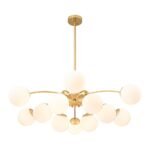 Blossom 12-Light Opal Glass Bubble Semi Flush Chandelier