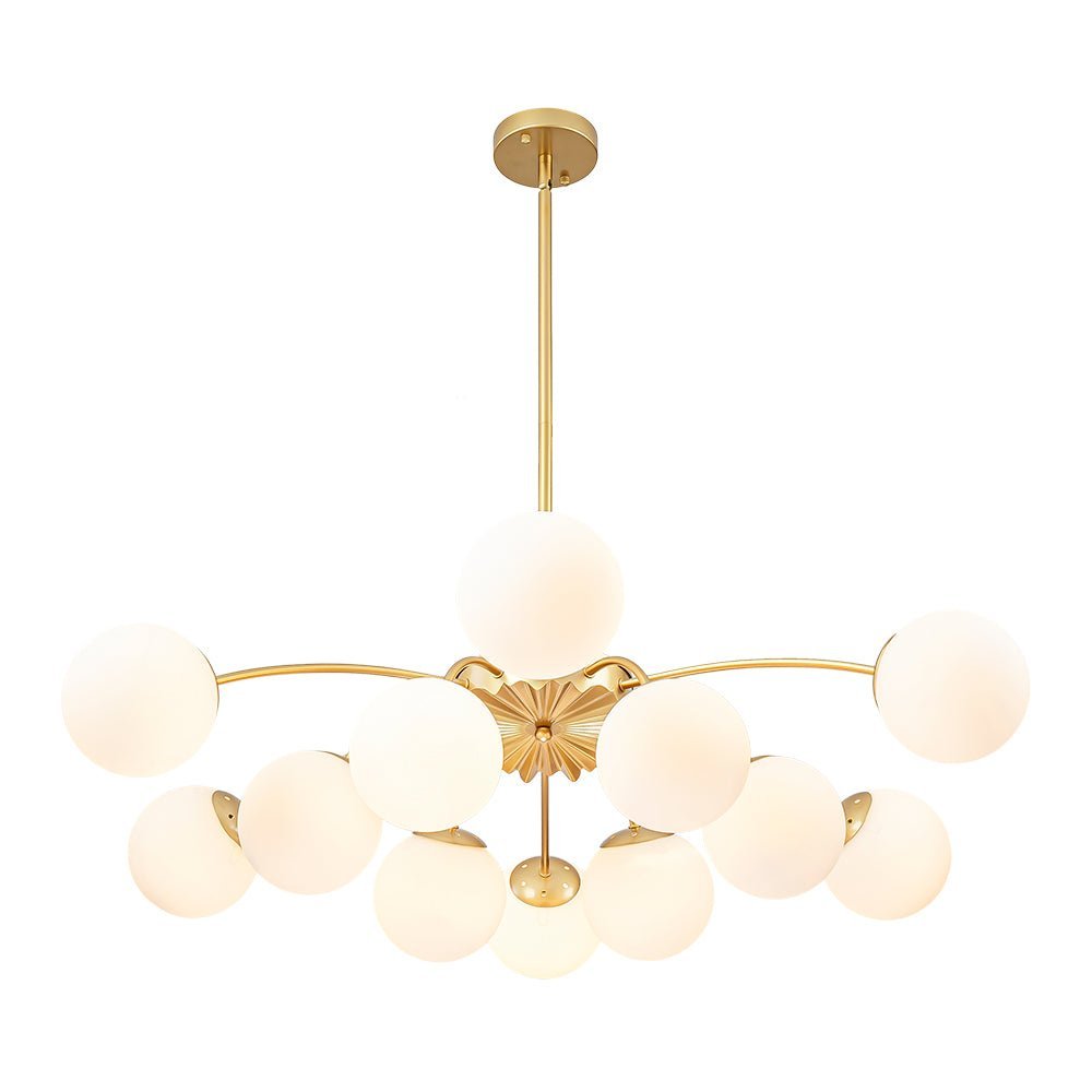 Blossom 12-Light Opal Glass Bubble Semi Flush Chandelier