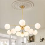 Blossom 12-Light Opal Glass Bubble Semi Flush Chandelier