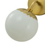 Brass Daisy 1-Light Opal Glass Globe Wall Lamp