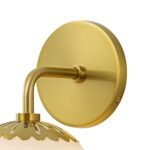 Brass Daisy 1-Light Opal Glass Globe Wall Lamp