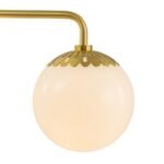 Brass Daisy 3-Light Opal Glass Globe Vanity Light