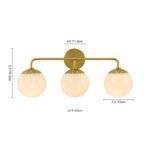 Brass Daisy 3-Light Opal Glass Globe Vanity Light