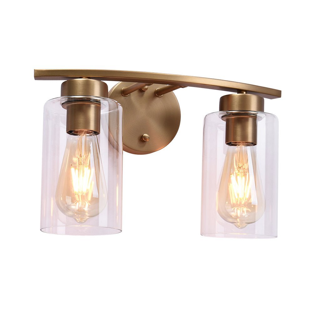 Brass Glass Vanity Wall Light