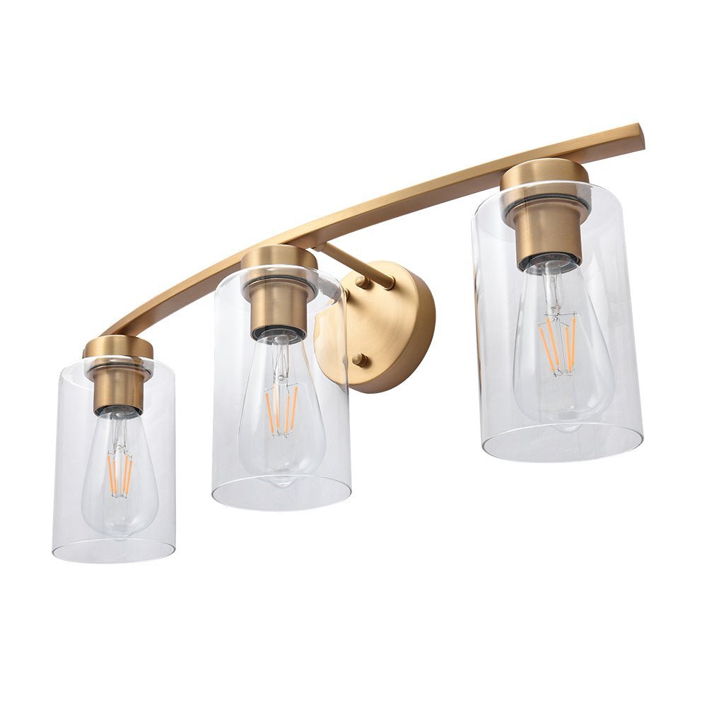 Brass Glass Vanity Wall Light