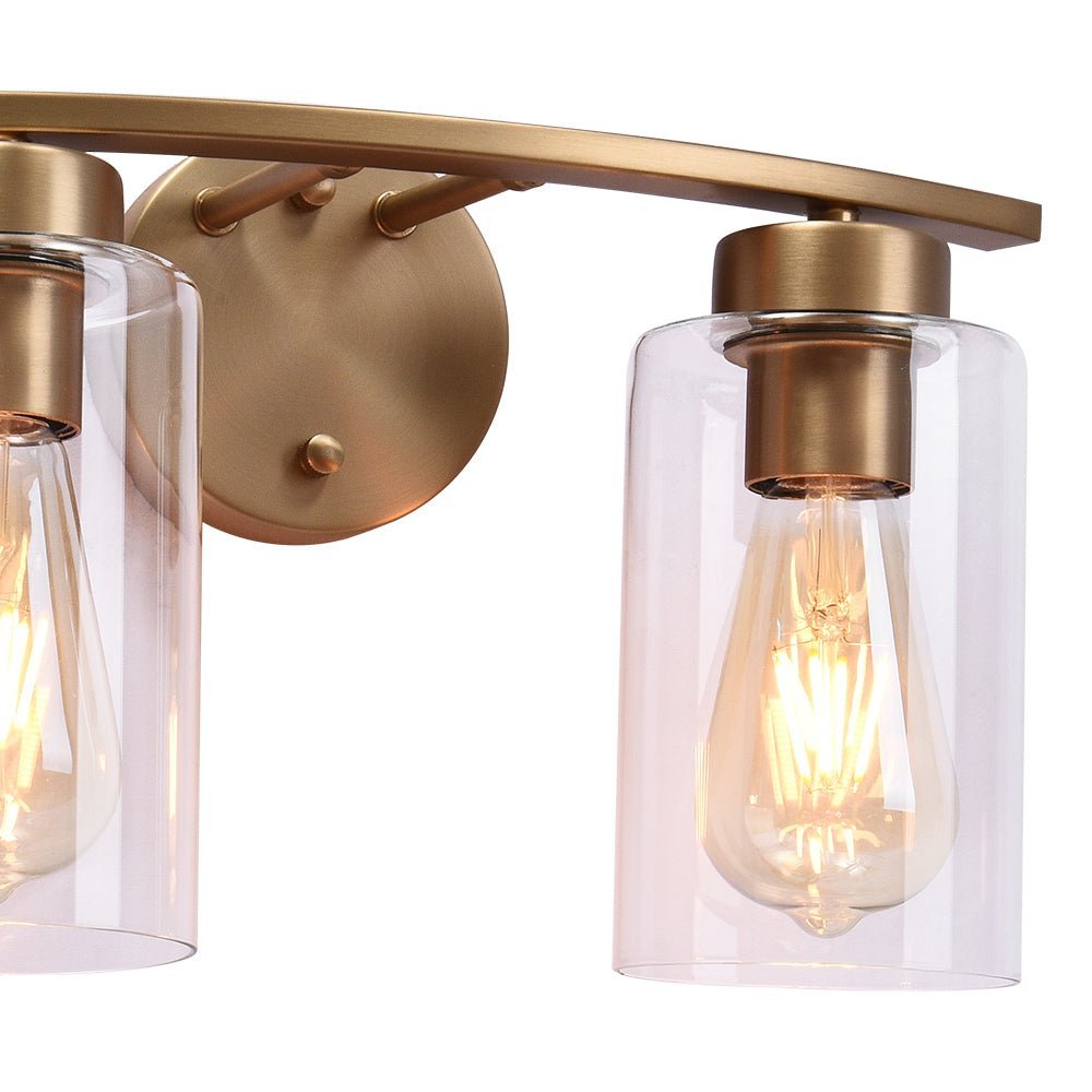 Brass Glass Vanity Wall Light