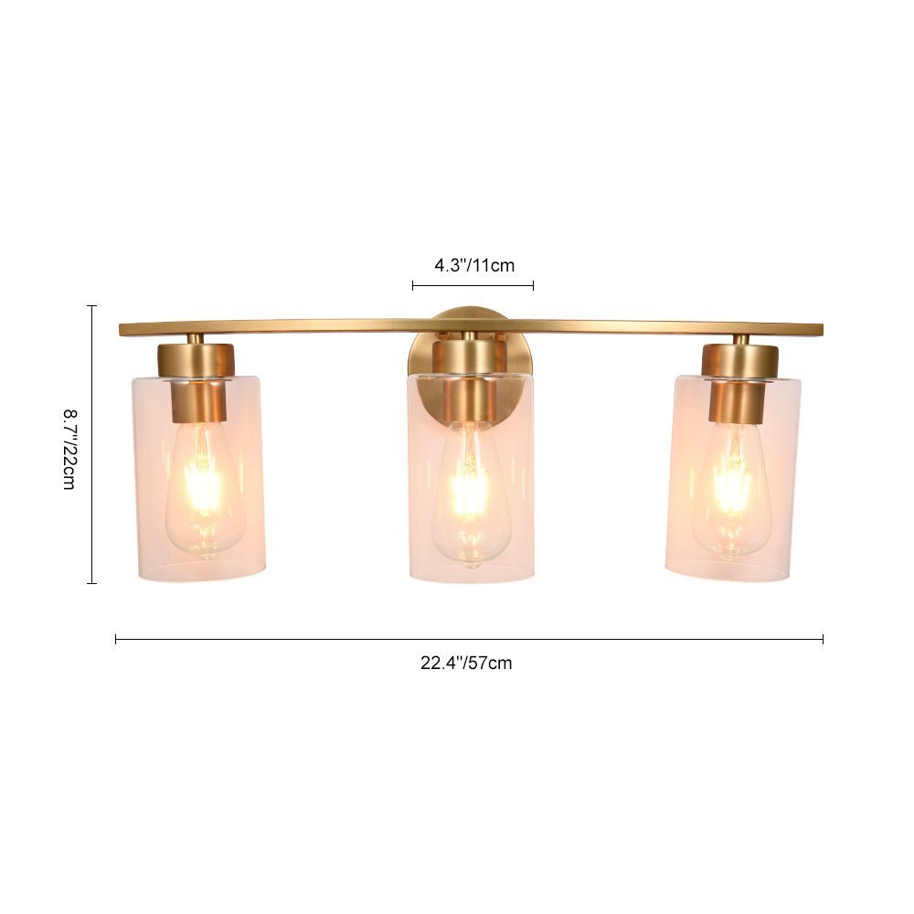 Brass Glass Vanity Wall Light