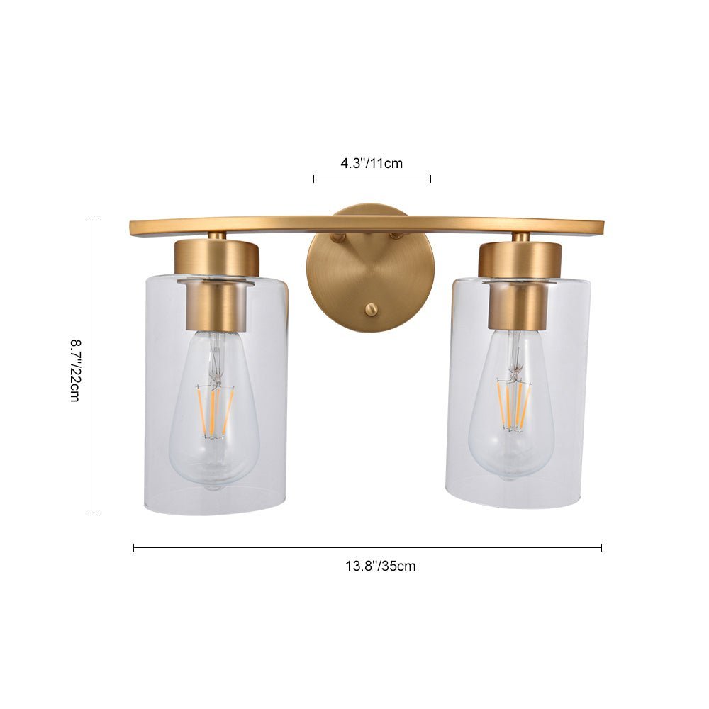 Brass Glass Vanity Wall Light