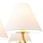 Classic French 6-Light White Linen Shade Chandelier