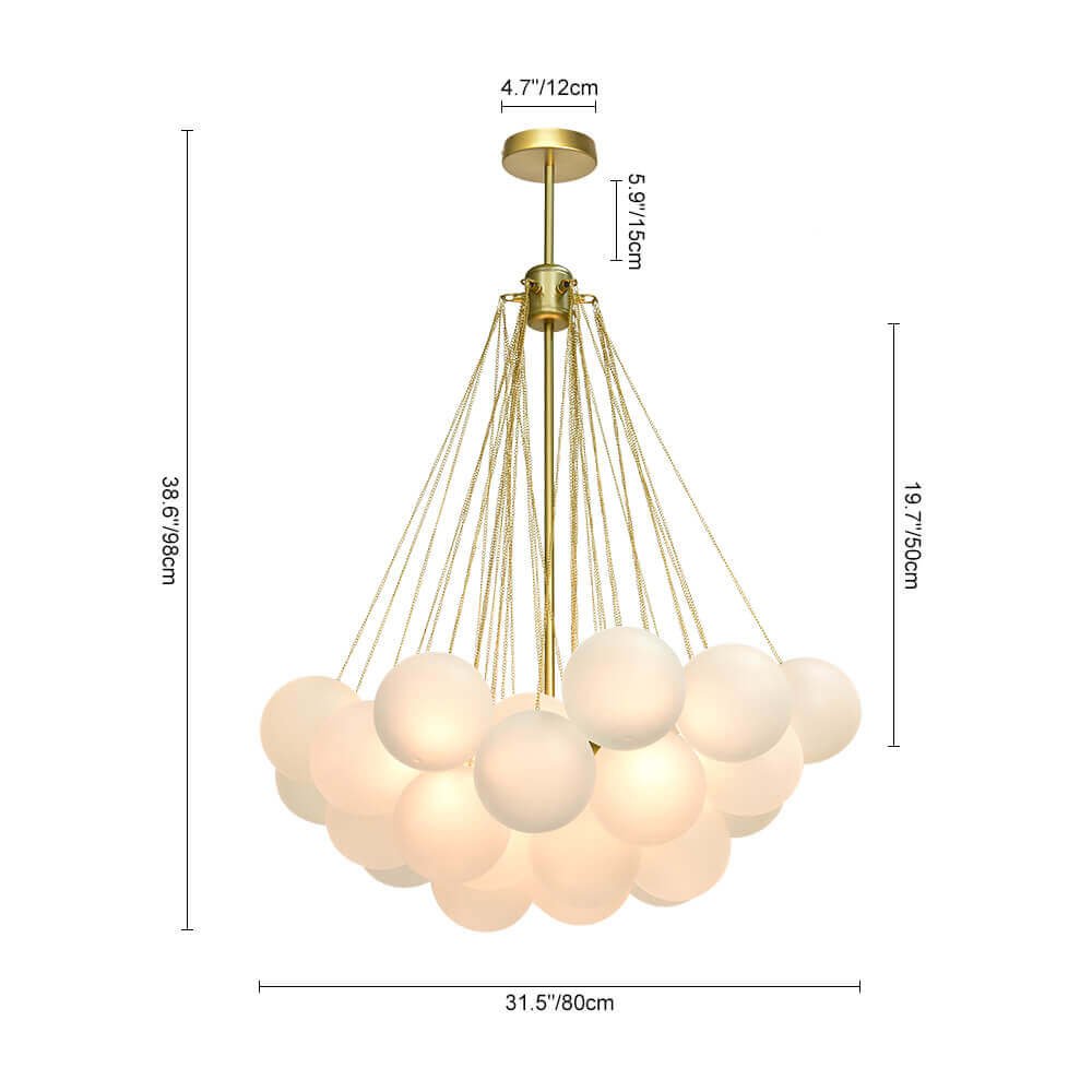 Cluster Frosted Glass Bubble Chandelier