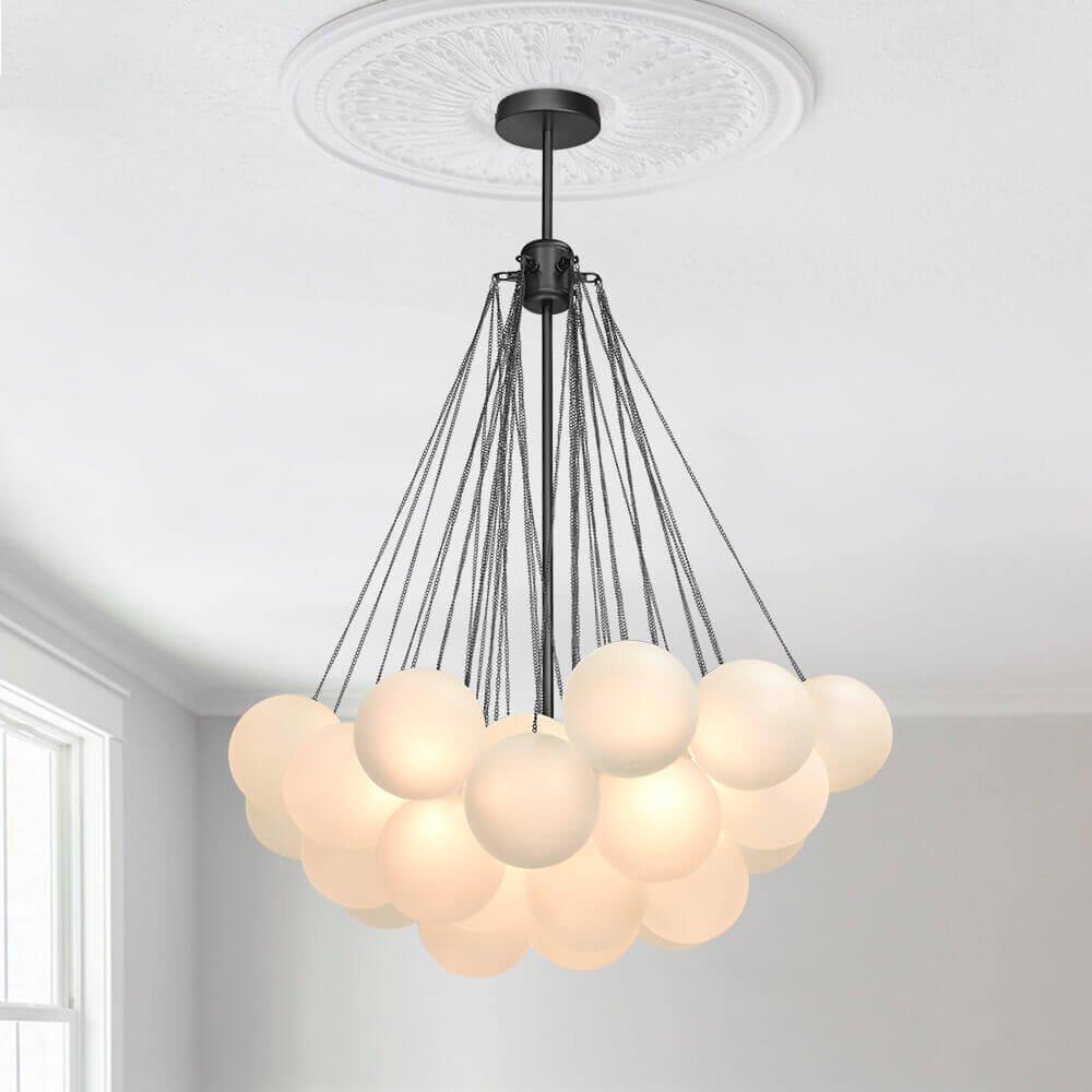 Cluster Frosted Glass Bubble Chandelier