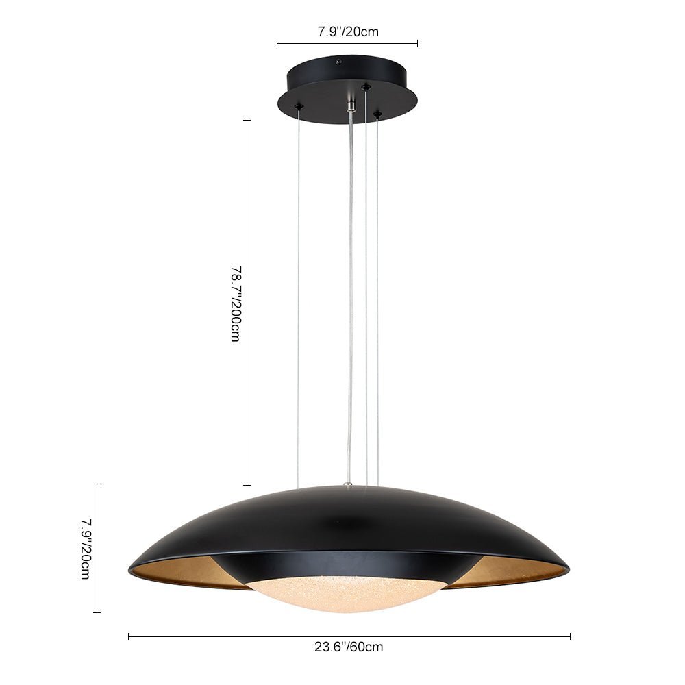 Contemporary Dimmable Wide UFO LED Pendant Light