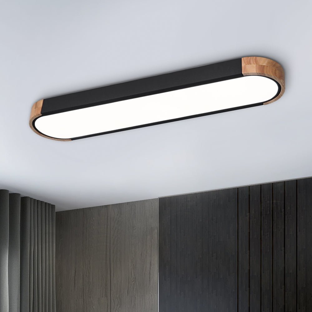 Dimmable Minimalist Long Oval Flush Mount LED Light