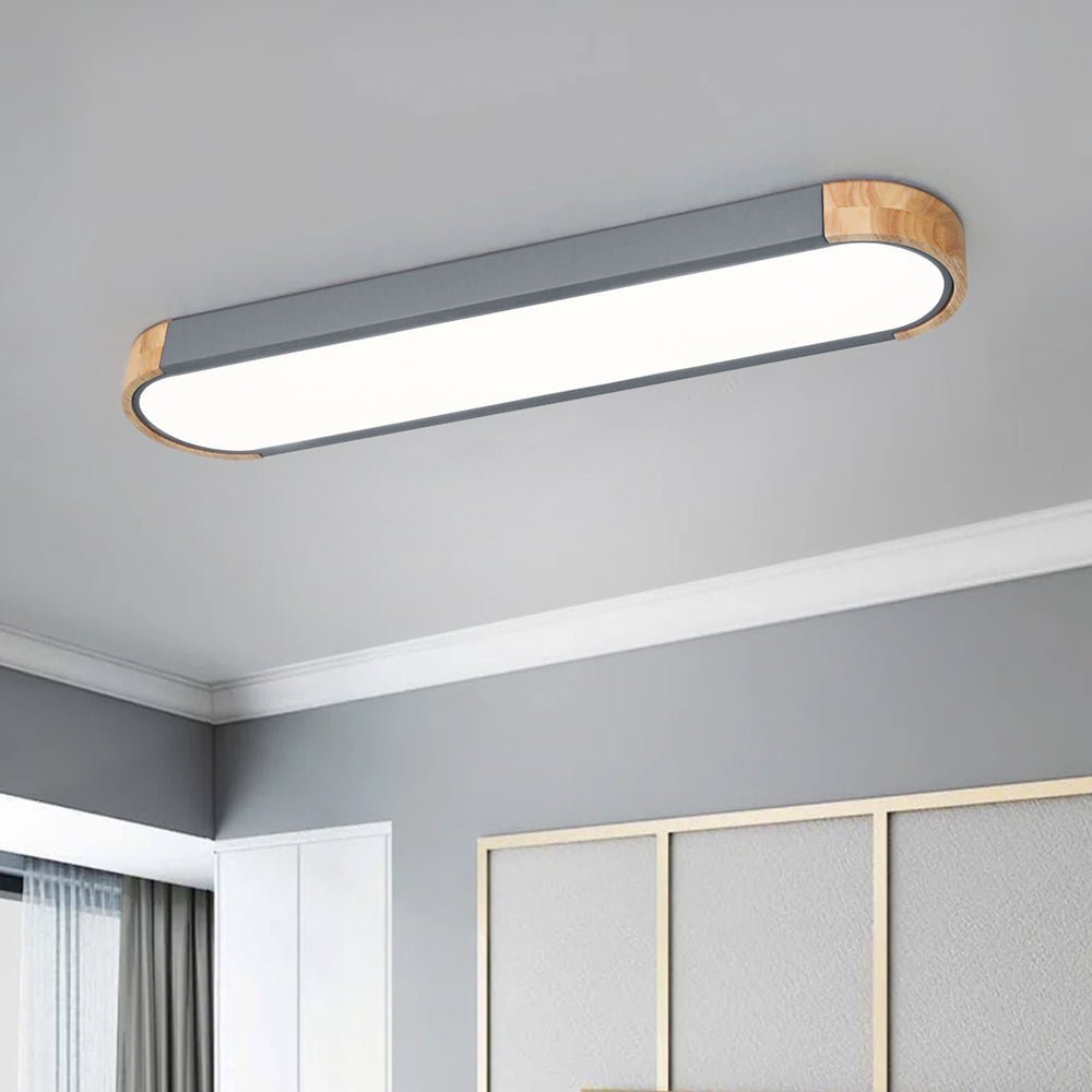 Dimmable Minimalist Long Oval Flush Mount LED Light