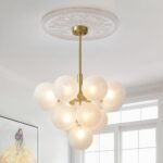 Frosted Ribbed Glass Bubble Chandelier