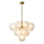 Frosted Ribbed Glass Bubble Chandelier