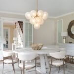 Frosted Ribbed Glass Bubble Chandelier