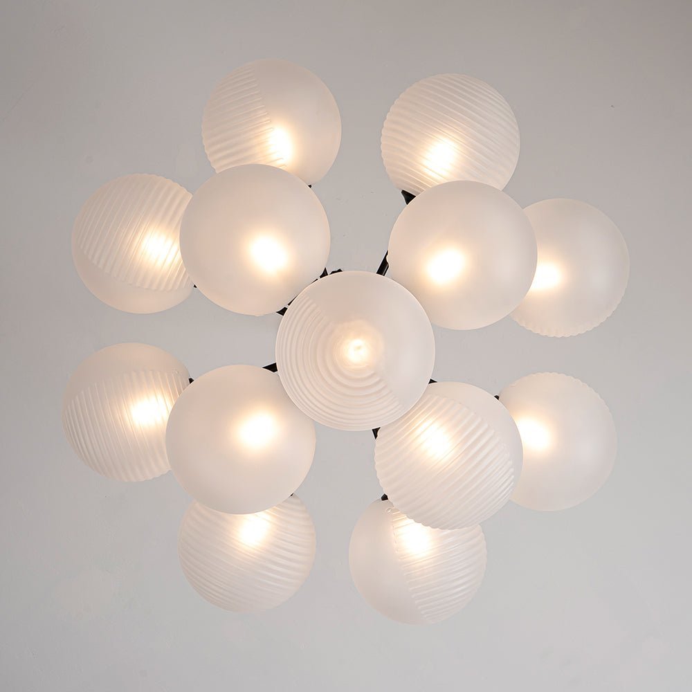 Frosted Ribbed Glass Bubble Chandelier