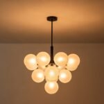 Frosted Ribbed Glass Bubble Chandelier