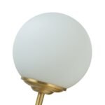 Mid-Century 1-Light Brass Frosted Glass Globe Wall Sconce