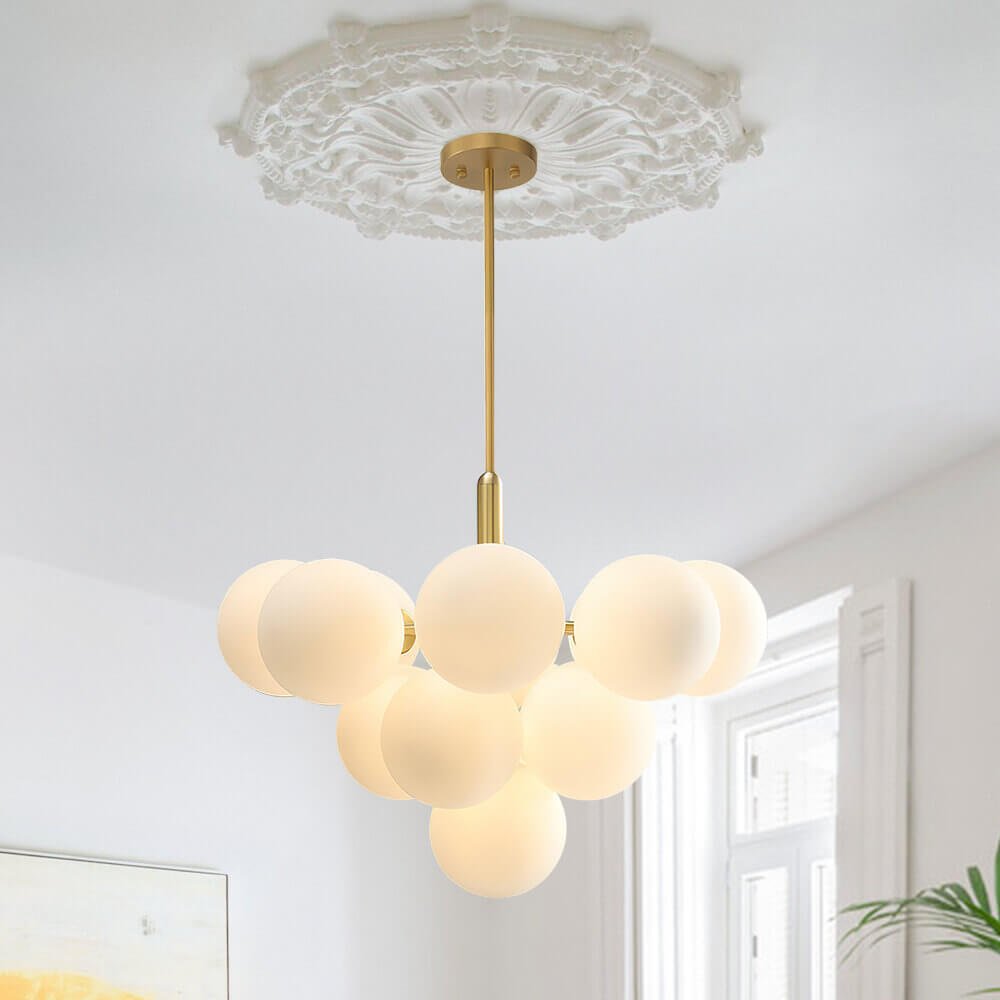 Milky Glass Cluster Bubble Chandelier