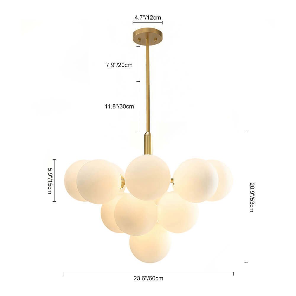 Milky Glass Cluster Bubble Chandelier