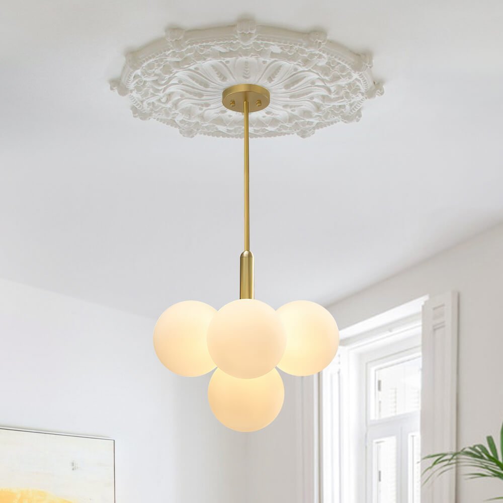 Milky Glass Cluster Bubble Chandelier