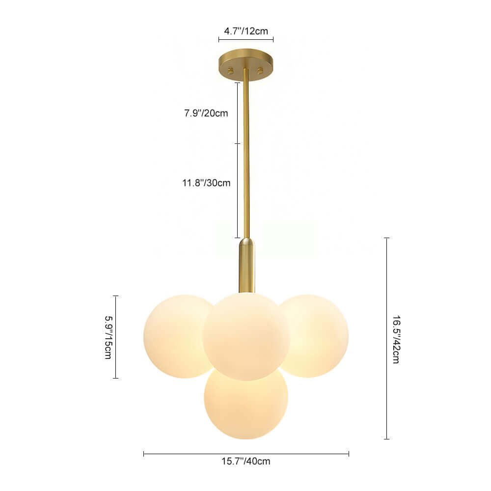 Milky Glass Cluster Bubble Chandelier