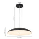 Minimalist Wide Flat Dome Dimmable LED Pendant Light