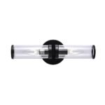 Modern 2-Light Double Glass Cylinder Wall Light