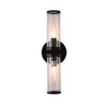 Modern 2-Light Double Glass Cylinder Wall Light