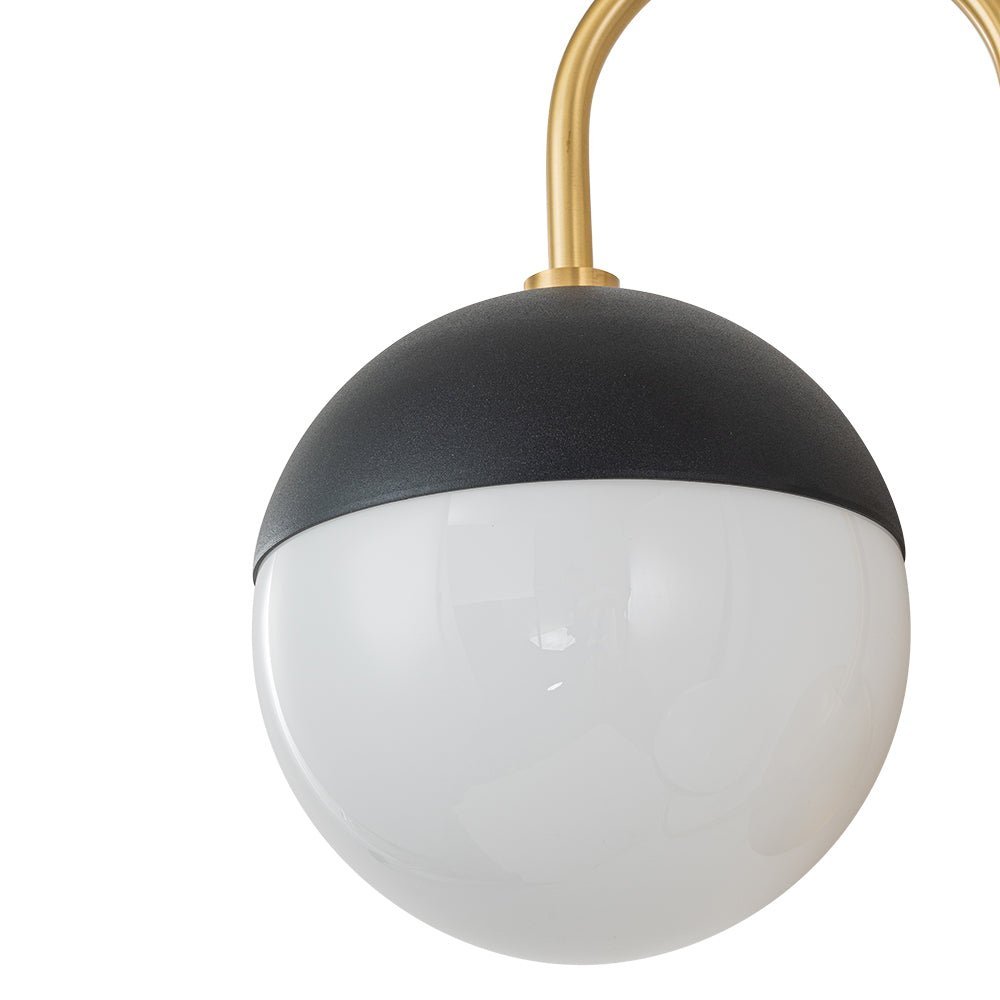 Modern 2-Light Double Goose Arm Globe Wall Sconce