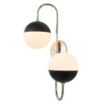 Modern 2-Light Double Goose Arm Globe Wall Sconce