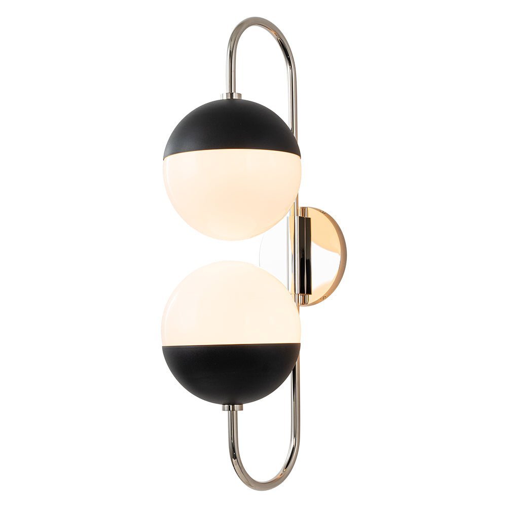 Modern 2-Light Double Goose Arm Globe Wall Sconce