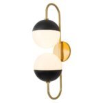 Modern 2-Light Double Goose Arm Globe Wall Sconce