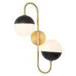 Modern 2-Light Double Goose Arm Globe Wall Sconce