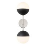 Modern 2-Light Opal Glass Globe Wall Sconce