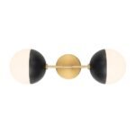 Modern 2-Light Opal Glass Globe Wall Sconce