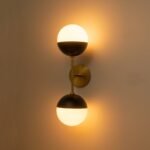 Modern 2-Light Opal Glass Globe Wall Sconce